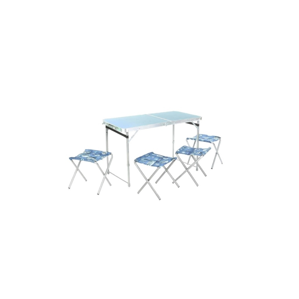 Набор складной мебели NIKA ССТ-К2/4, стол и 4 стула, голубой-джинс, 70х525х530 мм