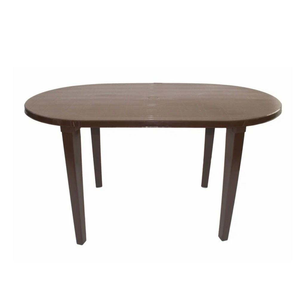 Стол Стандарт Пластик, овальный, пластиковый, шоколадный, 71х80х140 см