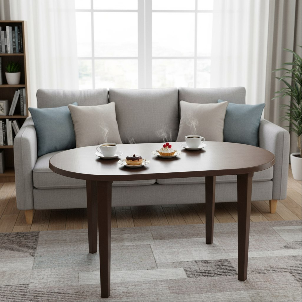 Стол Стандарт Пластик, овальный, пластиковый, шоколадный, 71х80х140 см