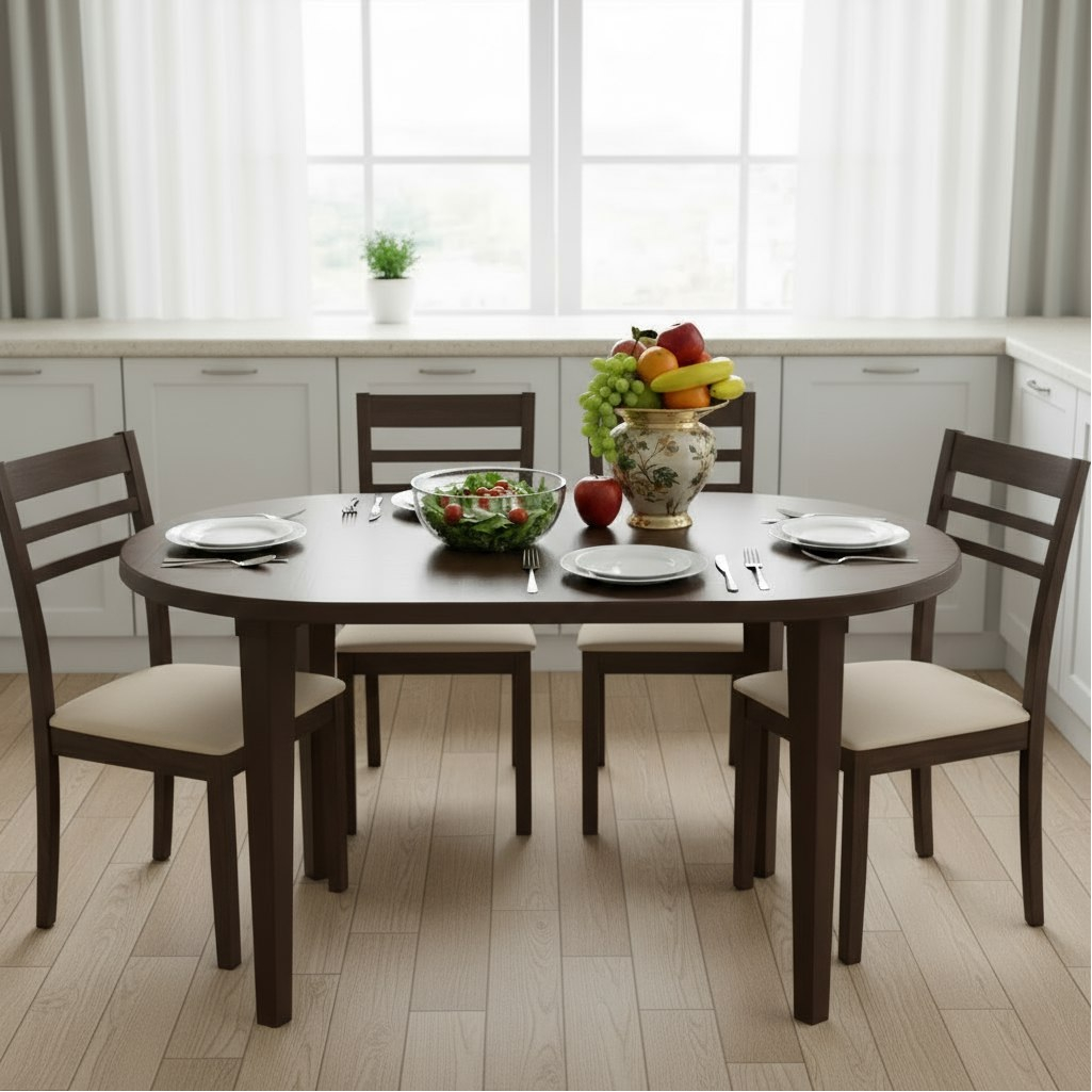 Стол Стандарт Пластик, овальный, пластиковый, шоколадный, 71х80х140 см