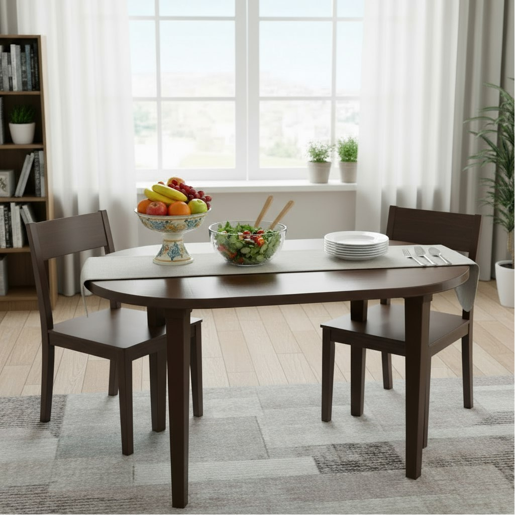 Стол Стандарт Пластик, овальный, пластиковый, шоколадный, 71х80х140 см