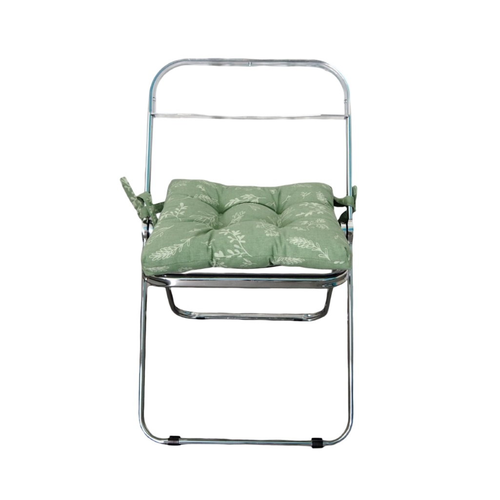 Сидушка на стул Мультидом Мильфлер МТ71-178, с завязками, рогожка, цвет зеленый, 45х400х400 мм