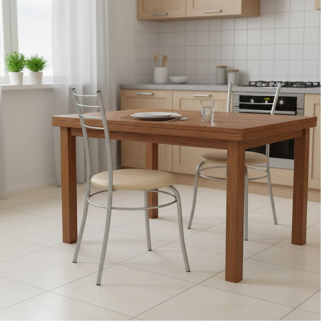 Стул Модуль, Бистро, 449, сиденье круглое, винилискожа, на болтах, бежевый, хром, 430х430х915 мм