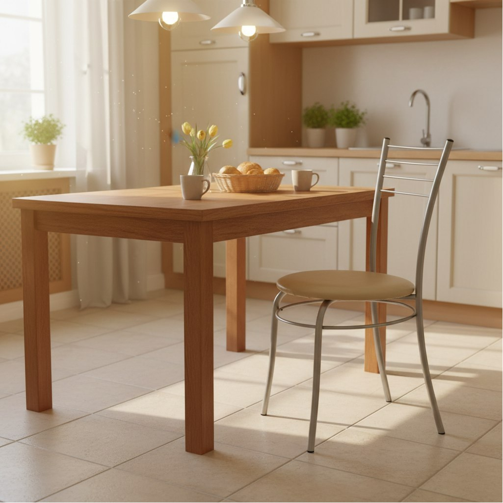 Стул Модуль, Бистро, 449, сиденье круглое, винилискожа, на болтах, бежевый, хром, 430х430х915 мм