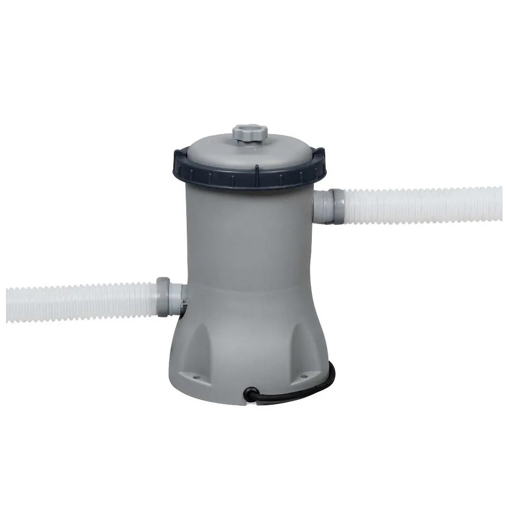 Бассейн каркасный Bestway Round Steel Pro Max, с фильтр-насосом и лестницей, серый, 100х366 см