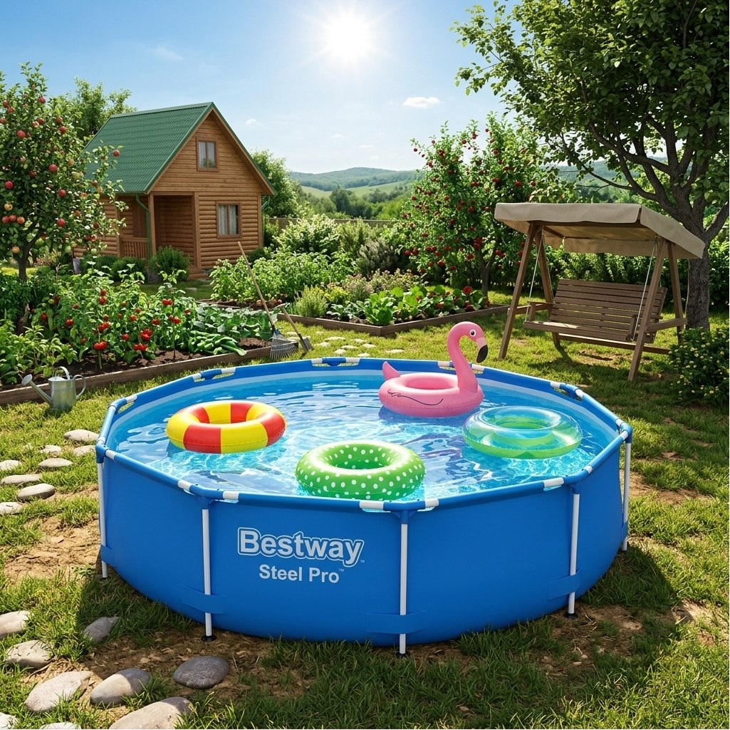 Бассейн каркасный Bestway Steel Pro 56679, с фильтр-насосом, синий, 76х305 см
