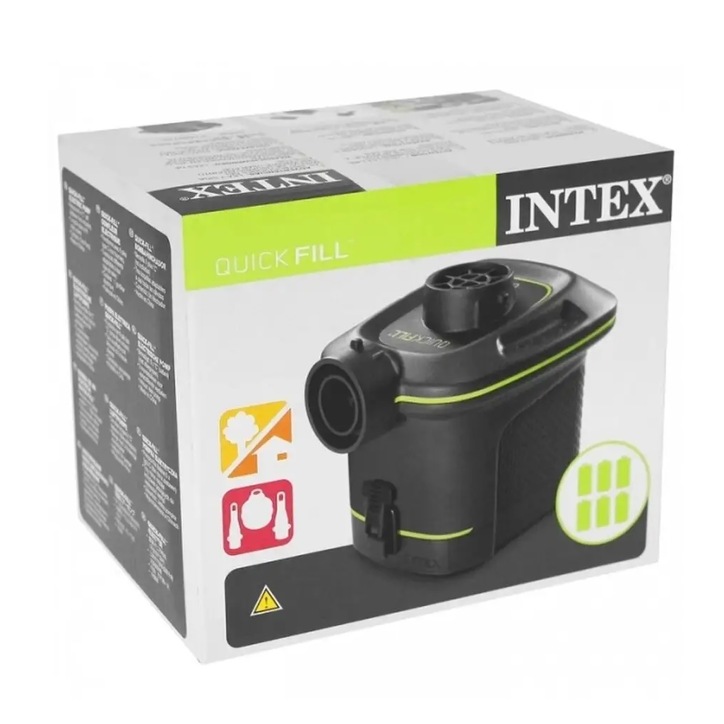 Насос электрический Intex Quick-Fill Battery 66638, 3 насадки, 420 л/м, черный