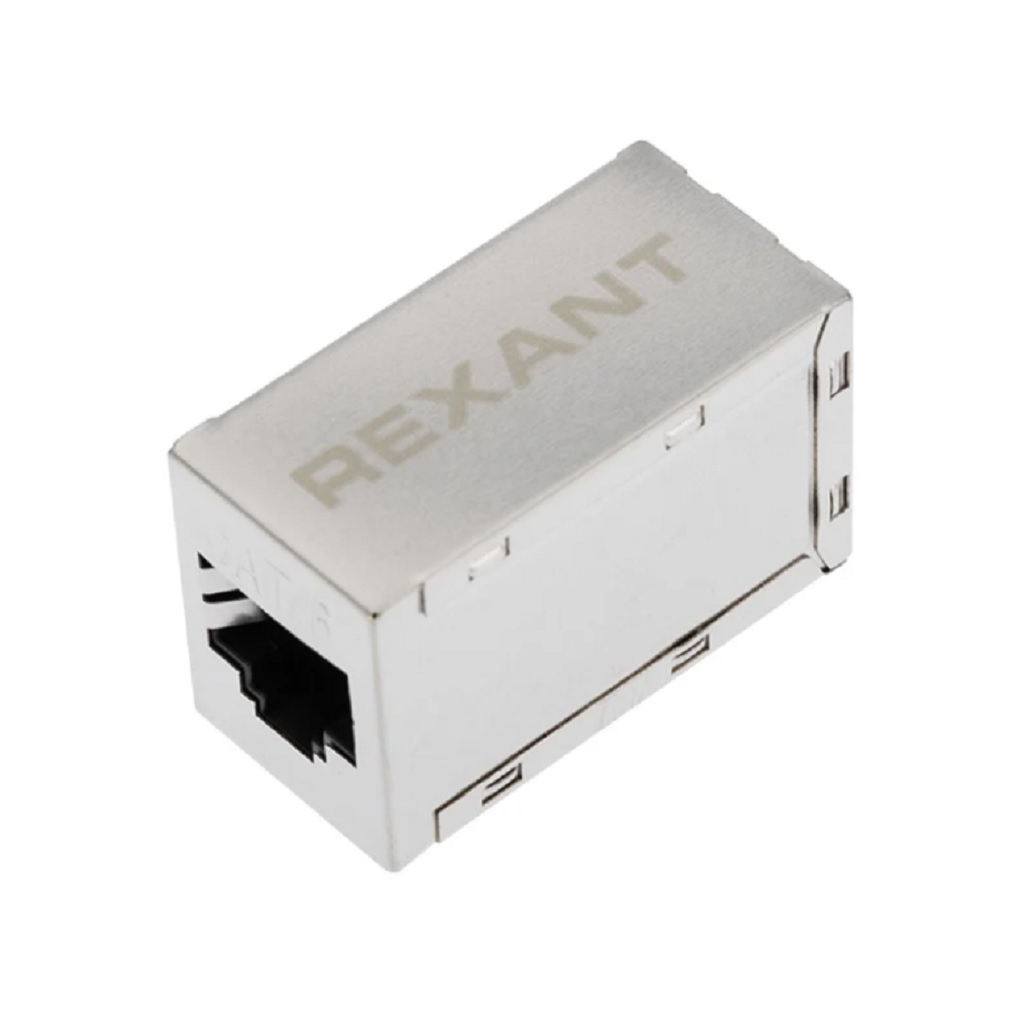 Адаптер проходной Rexant RJ-45(8P-8C), экранированный, FTP категория 6, гнездо-гнездо
