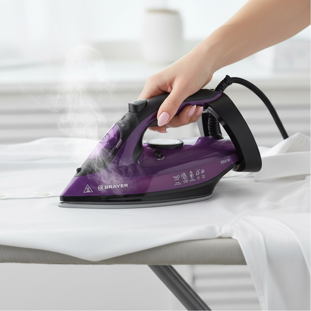 Утюг Brayer BR4012, вертикальное отпаривание, противокапельная система, 3100 Вт