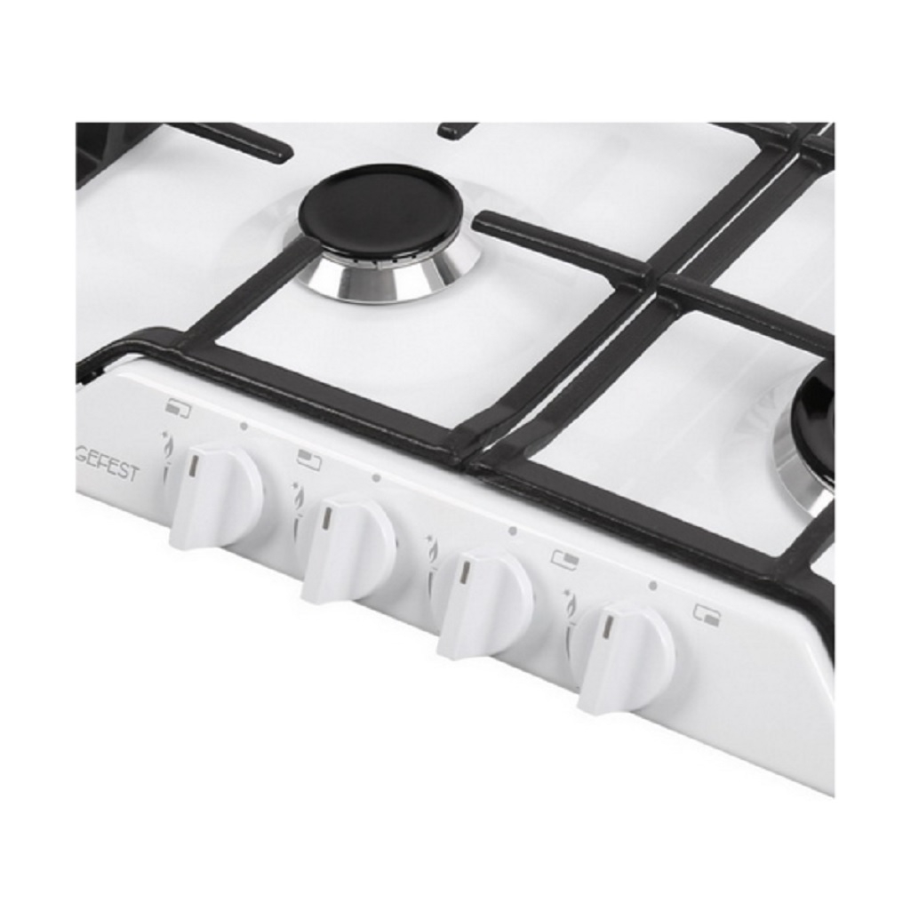 Панель варочная газовая Gefest 1212-02, 4 конфорки, электроподжиг, белый