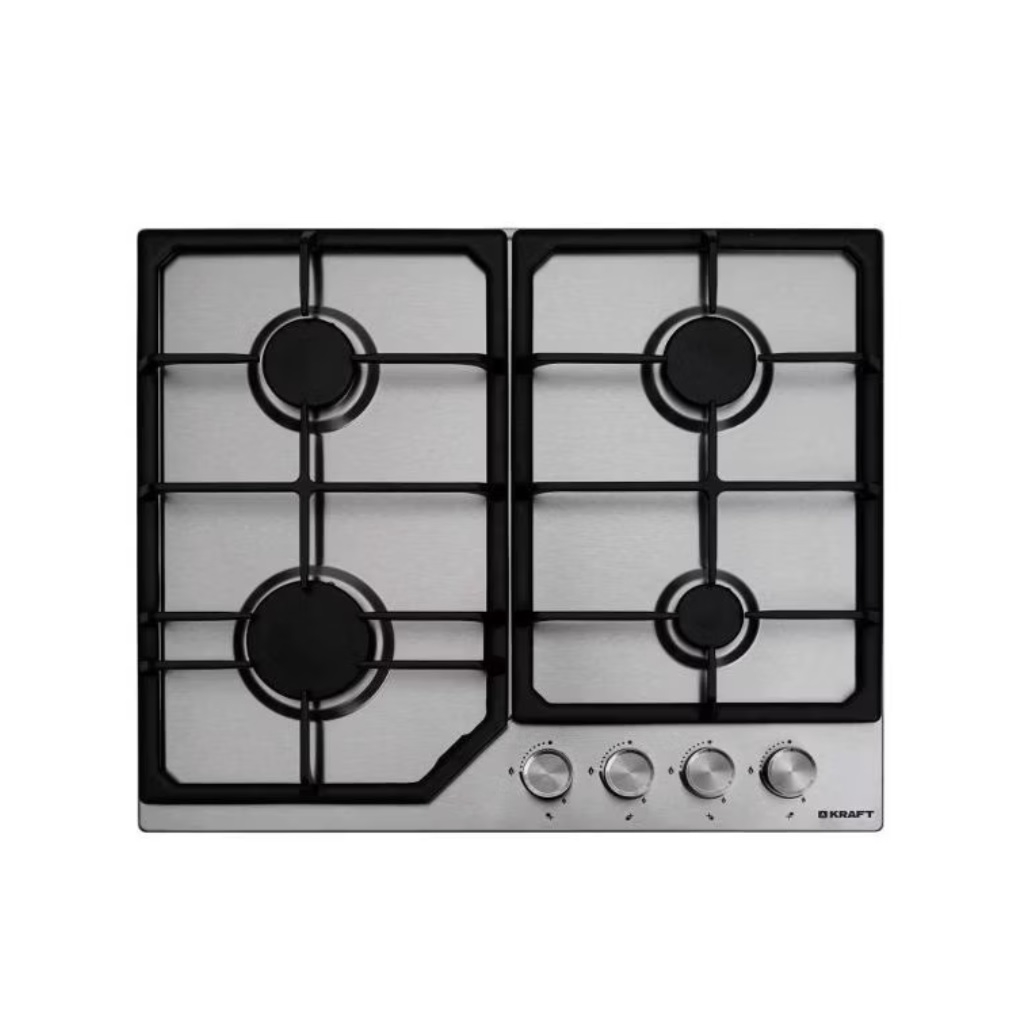 Панель варочная газовая Kraft KF-HV6021X, 4 конфорки, серебристый
