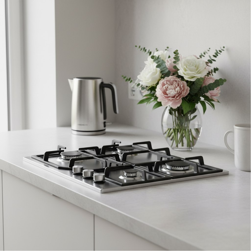 Панель варочная газовая Kraft KF-HV6021X, 4 конфорки, серебристый