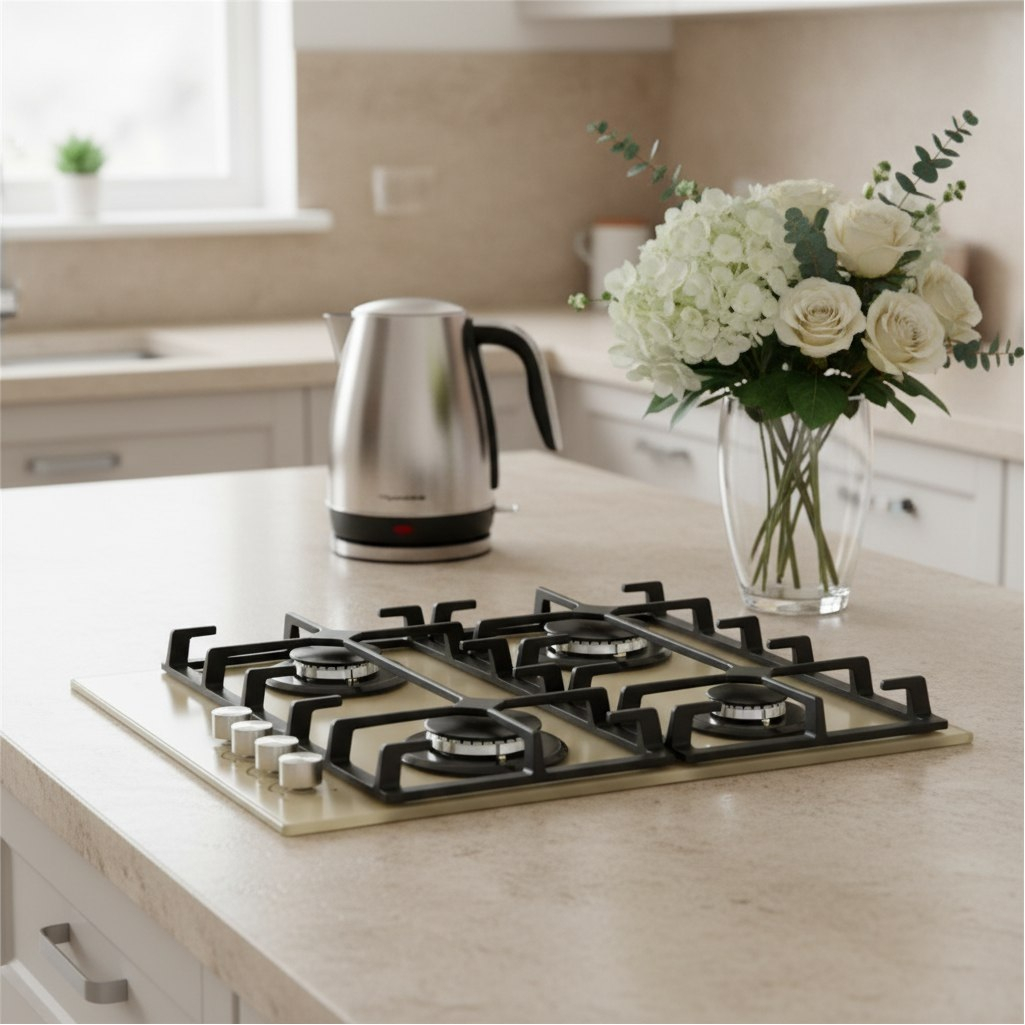 Панель варочная газовая Zigmund&Shtain MN197.61, 4 конфорки, бежевый