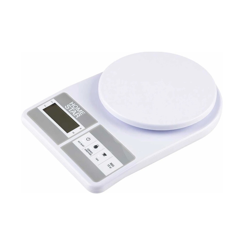 Весы кухонные Homestar HS-3012 электронные, пластик, белые, до 10 кг