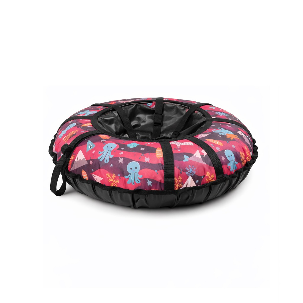 Санки-ватрушка Hubster Люкс Микс, с ручками, мультиколор, диаметр 100 см