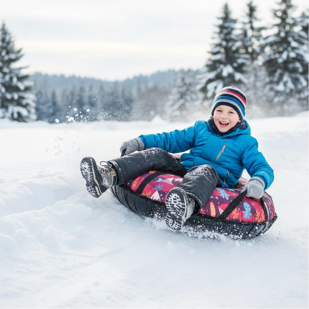 Санки-ватрушка Hubster Люкс Микс, с ручками, мультиколор, диаметр 100 см