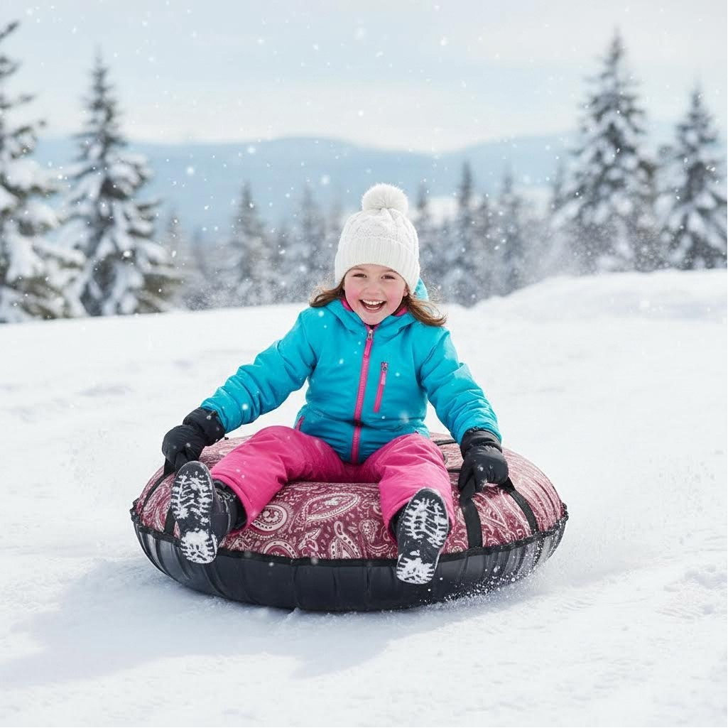 Санки-ватрушка Hubster Люкс Микс, с ручками, мультиколор, диаметр 100 см