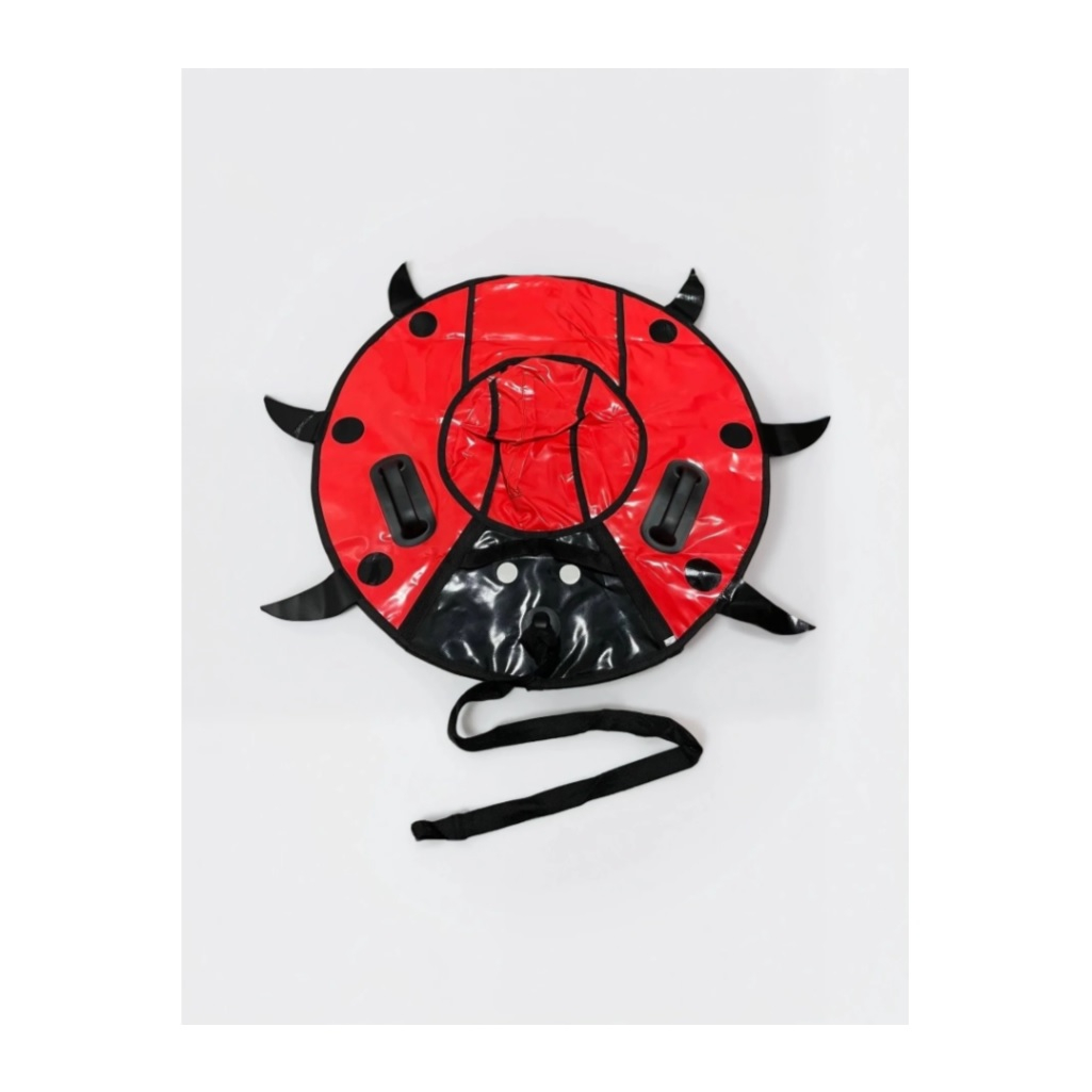 Санки-ватрушка Saimaa Sport Божья коровка, черно-красные, с ручками, диаметр 90 см