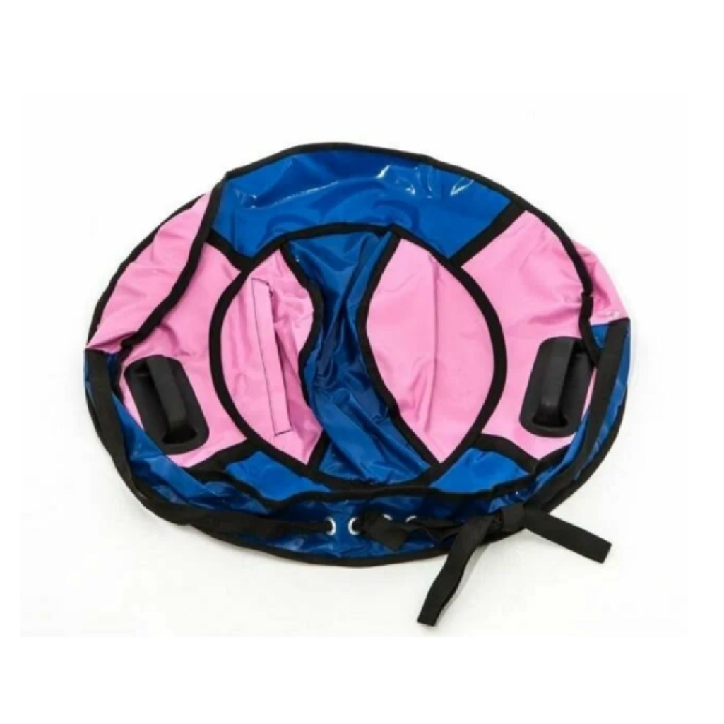 Санки-ватрушка Saimaa Комфорт, голубо-розовые, с ручками, диаметр 80 см