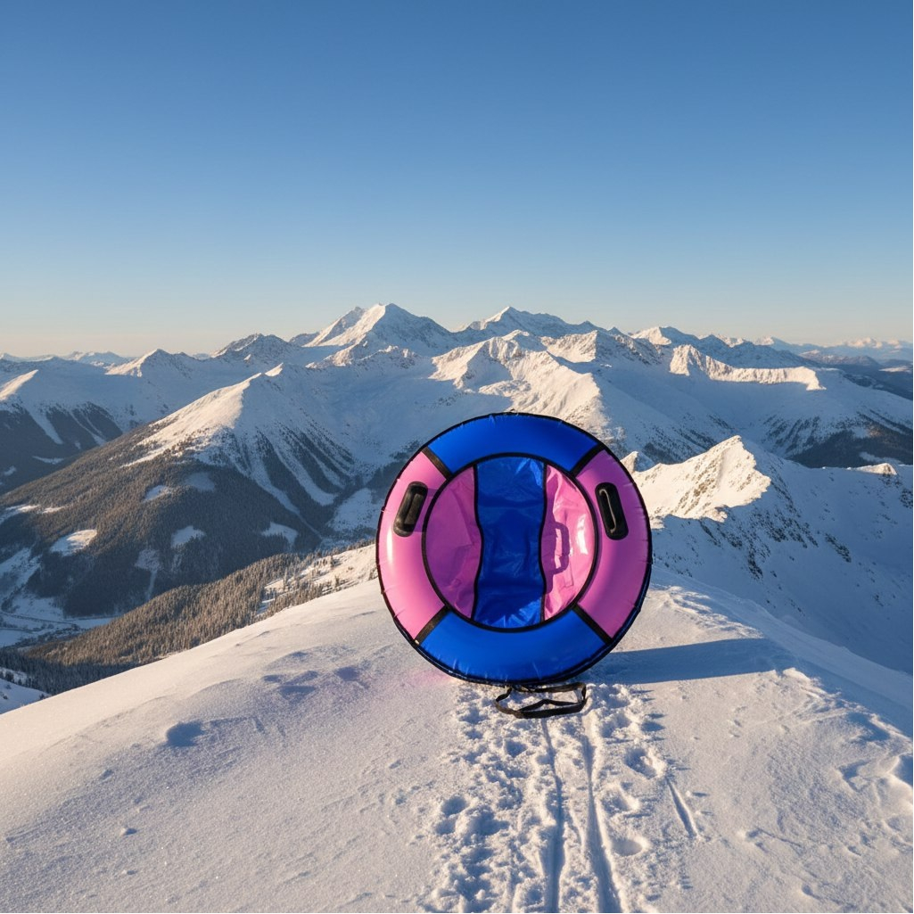 Санки-ватрушка Saimaa Комфорт, голубо-розовые, с ручками, диаметр 80 см