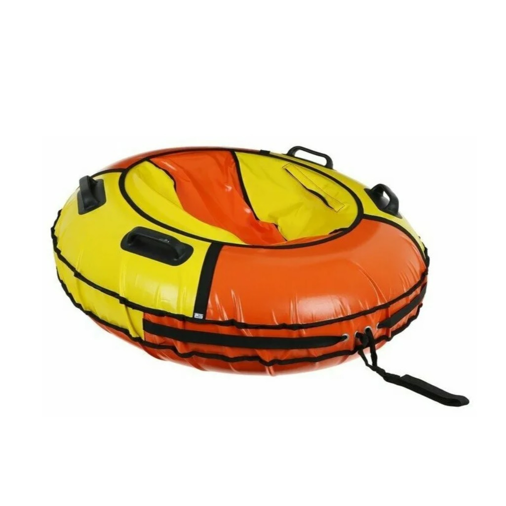 Санки-ватрушка Saimaa Комфорт, оранжево-желтые, с ручками, диаметр 90 см