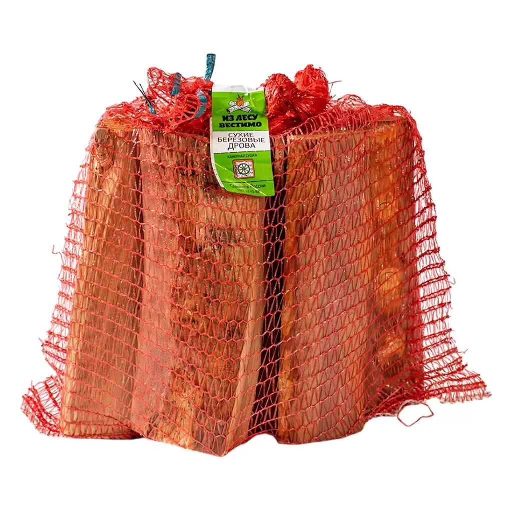 Дрова березовые Из лесу вестимо, колотые, камерной сушки, в сетке 10 литров