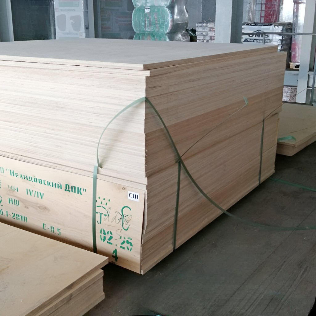 Фанера строительная ФК, сорт 4/4, береза 8х1525x1525 мм, для внутренних работ