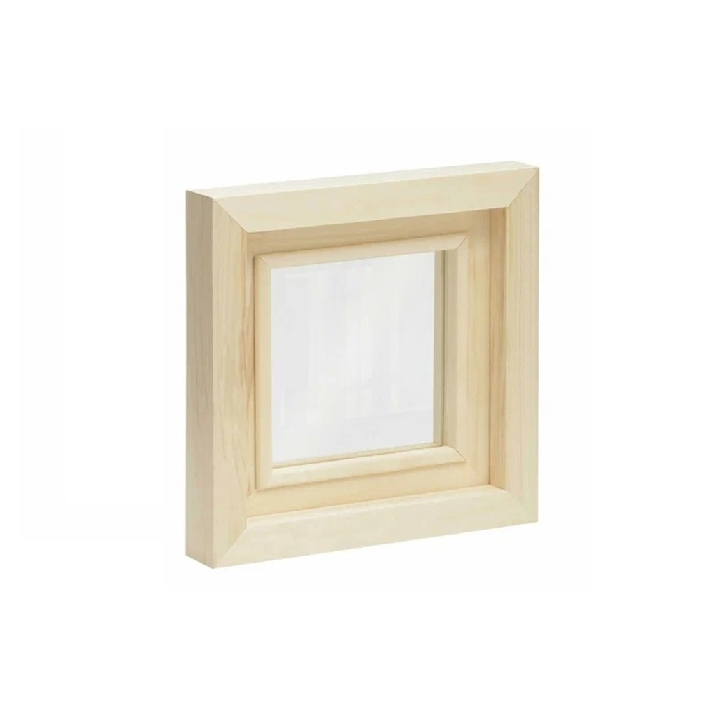 Окно для бани и сауны Липа, размер 500х600 мм, 2 стекла, распашное, с ручкой