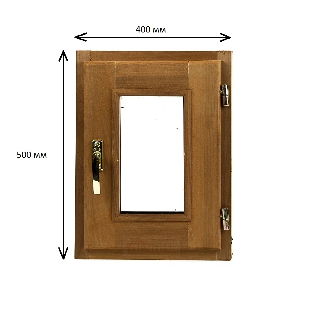 Окно для бани и сауны Термолипа, размер 400х500 мм, 2 стекла, распашное, с ручкой