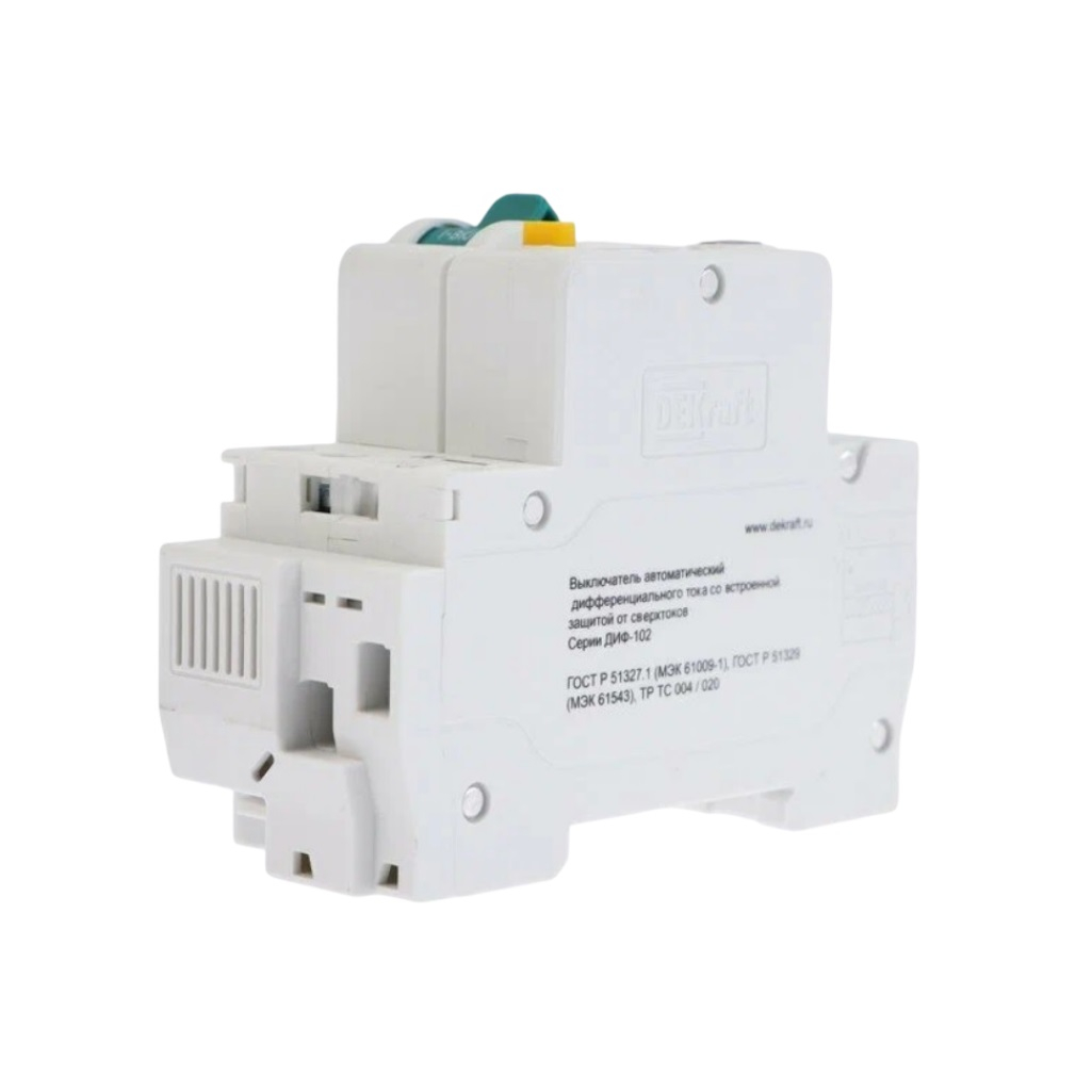 Выключатель автоматический дифференциального тока DeKraft 16004DEK, ДИФ-102, 2п, C20А, 30мА  