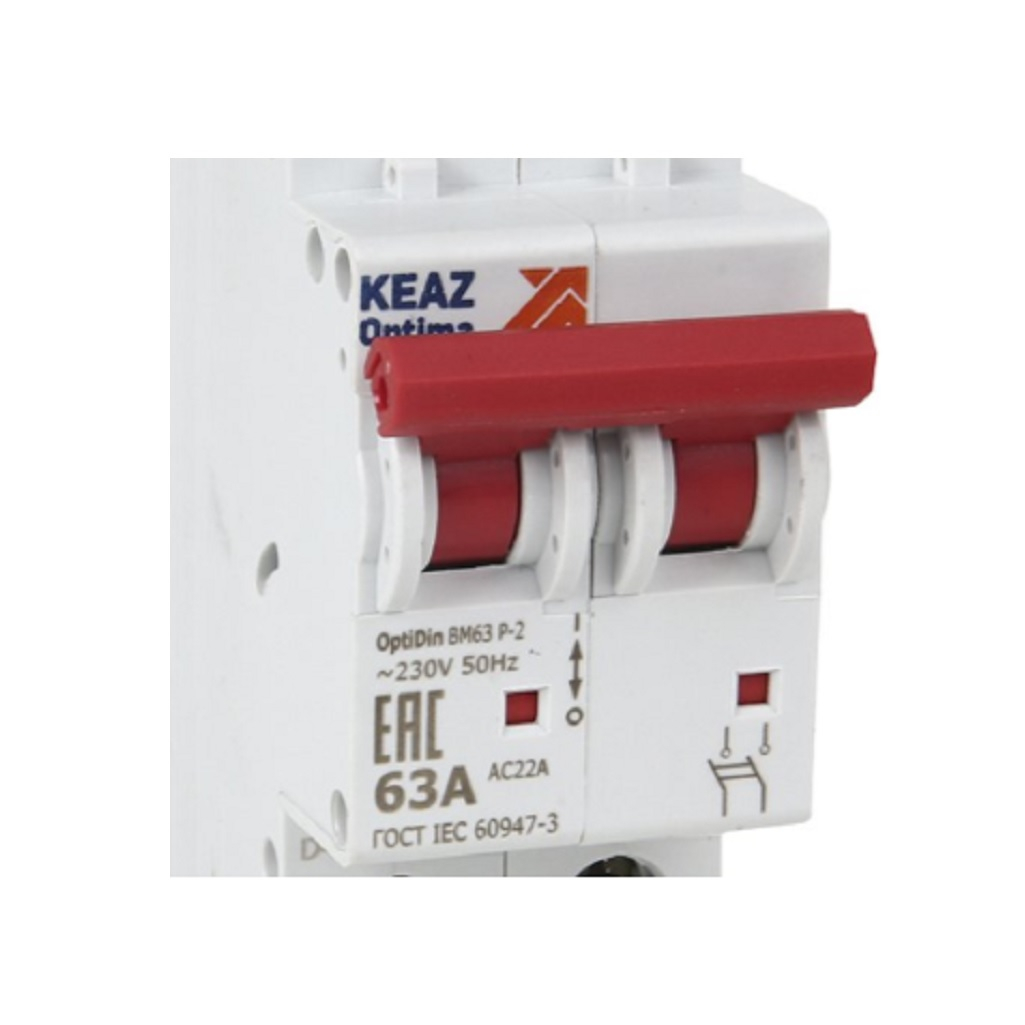 Автоматический выключатель КЭАЗ OptiDin BM63Р, УХЛ3, 103894, 2P, 63А, AC