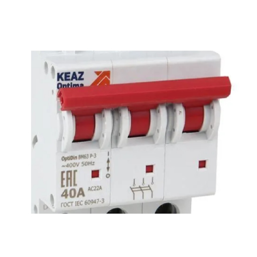 Автоматический выключатель КЭАЗ OptiDin BM63Р, УХЛ3, 103896, 3P, 40А, AC