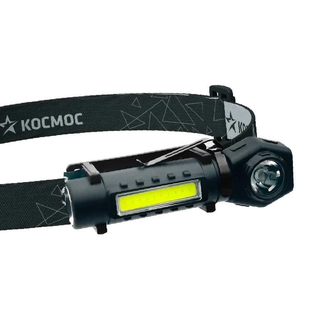 Фонарь светодиодный налобный Космос KOC508Lit, аккумуляторный, 3Вт LED+3Вт COB, 3 режима, USB Type-C