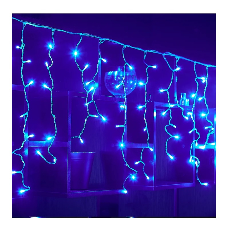 Гирлянда светодиодная с эффектом мерцания Uniel ULD-B12006-195/TTK Blue бахрома IP44 синий, 12 м