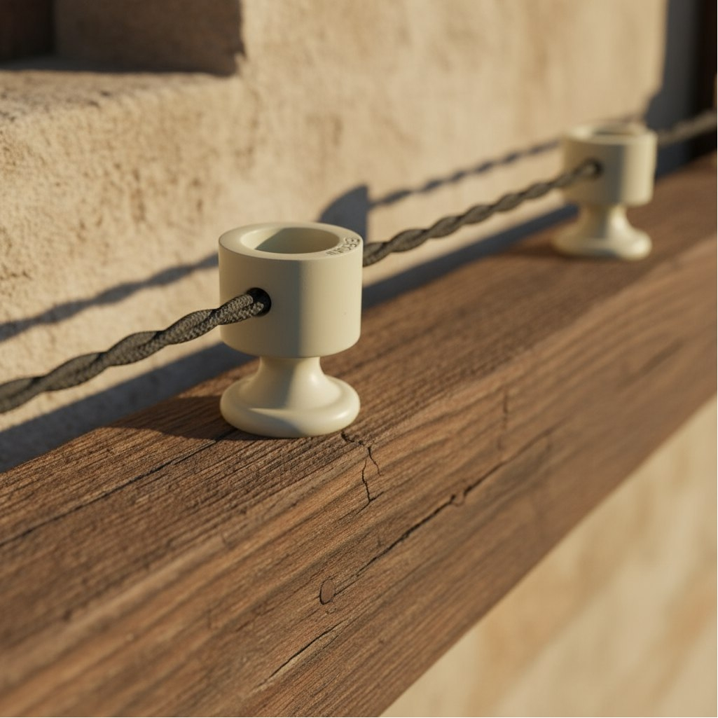 Изолятор пластиковый Bironi B1-551-211, внешний монтаж, цвет слоновая кость