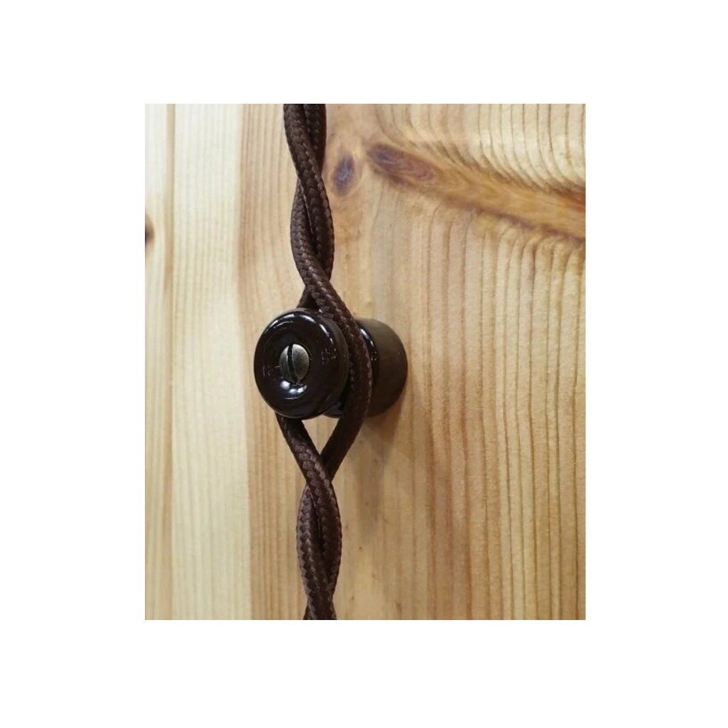 Изолятор керамический Bironi R-IZ-20-50, диаметр 16 мм, высота 20 мм, цвет коричневый