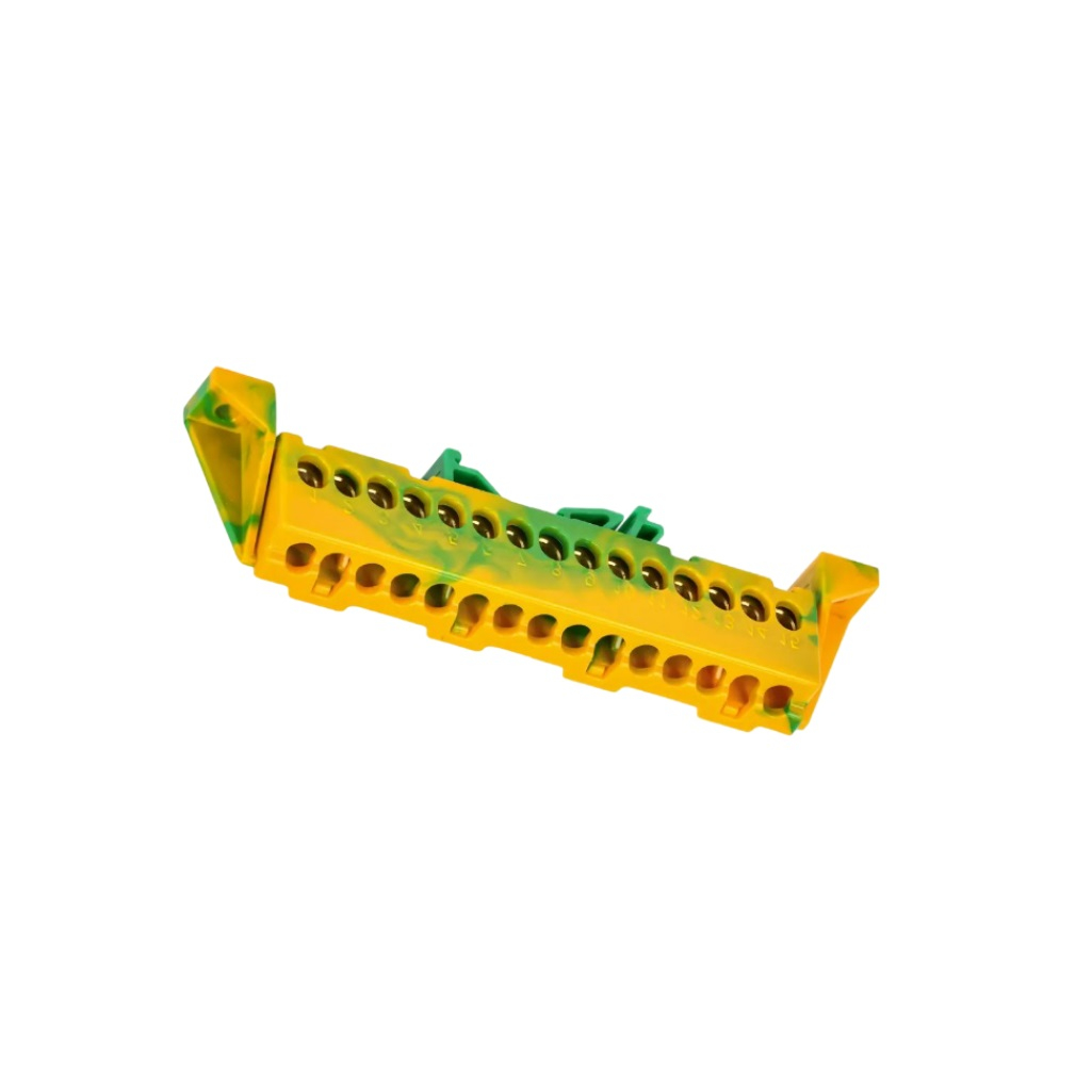 Шина Tekfor IEK PE земля, Стойка, 6х9-15-ЖЗ, TF-NN10-15-DP-K52