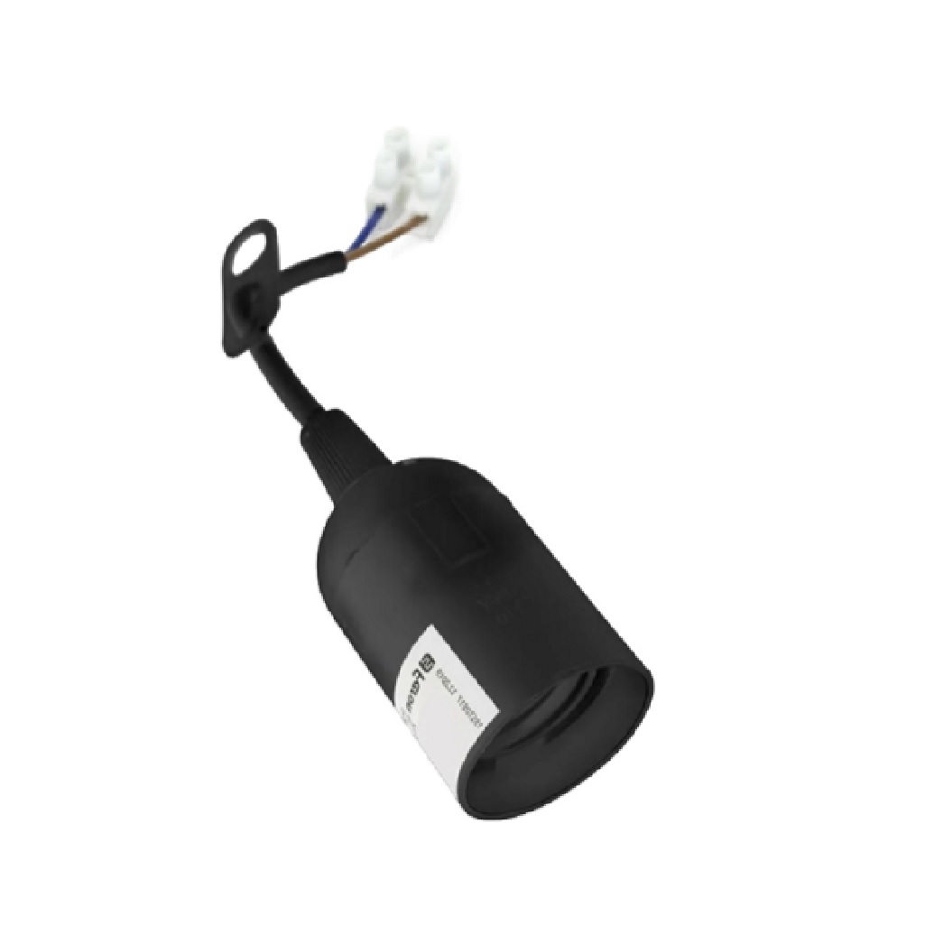 Патрон пластиковый Feron LH108 41034, E27, подвесной, с клеммой, черный