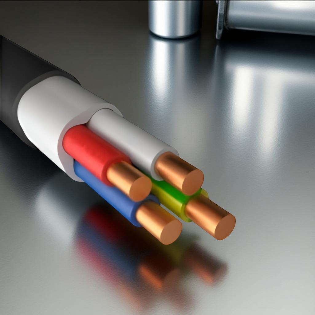 Кабель силовой ВВГнг LS Москабель 4х6 кв.мм, установочный, черный, длина 1 метр