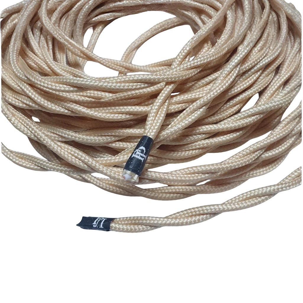 Провод витой Bironi B1-425-719-50 бытовой ПУГВнг-LS 2х2.5 кв.мм, декоративный, песочное золото, длина 1 метр