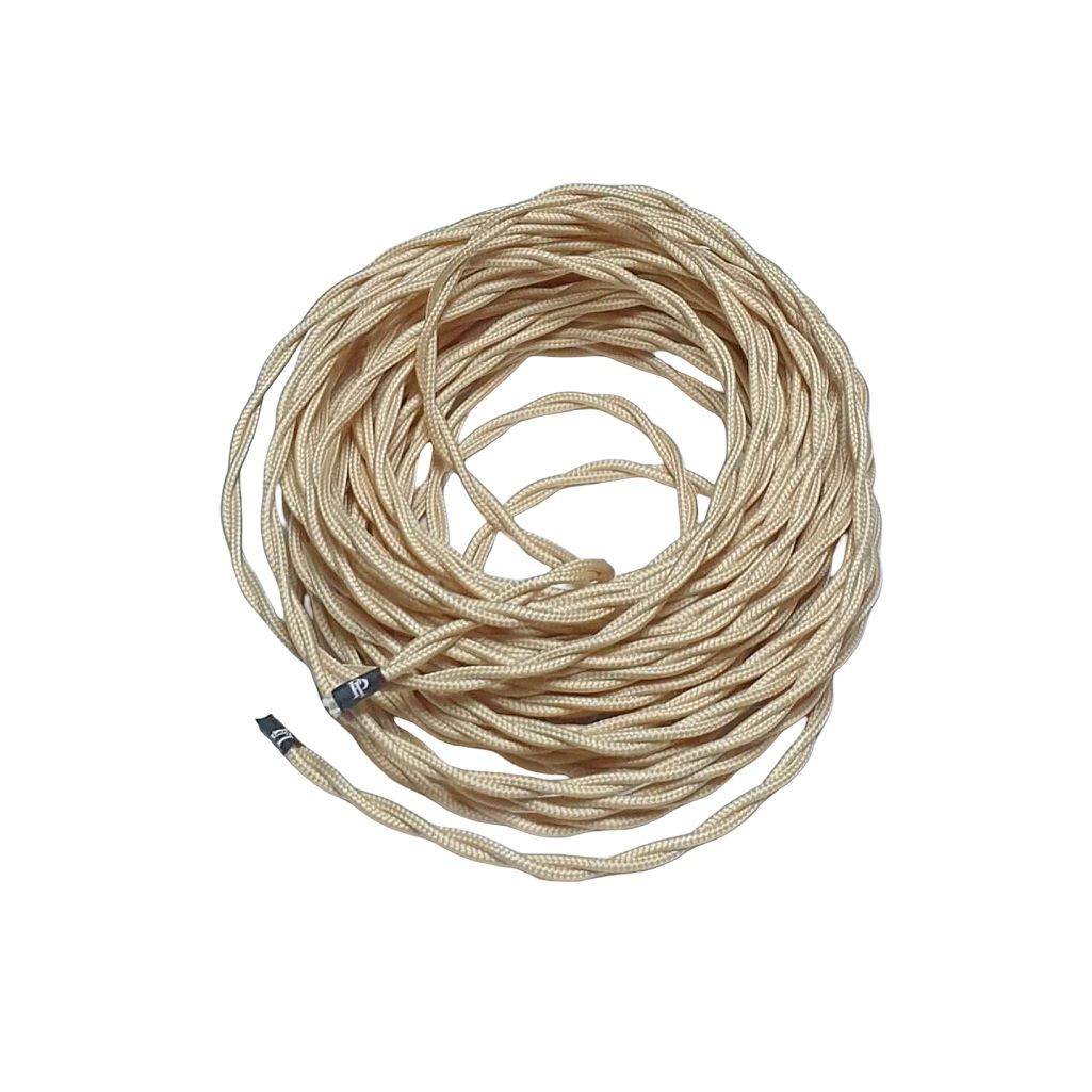 Провод витой Bironi B1-425-719-50 бытовой ПУГВнг-LS 2х2.5 кв.мм, декоративный, песочное золото, длина 1 метр