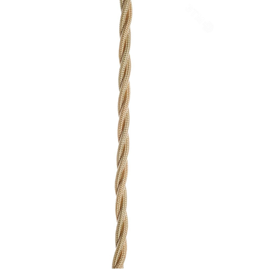 Провод витой Bironi B1-425-719-50 бытовой ПУГВнг-LS 2х2.5 кв.мм, декоративный, песочное золото, длина 1 метр