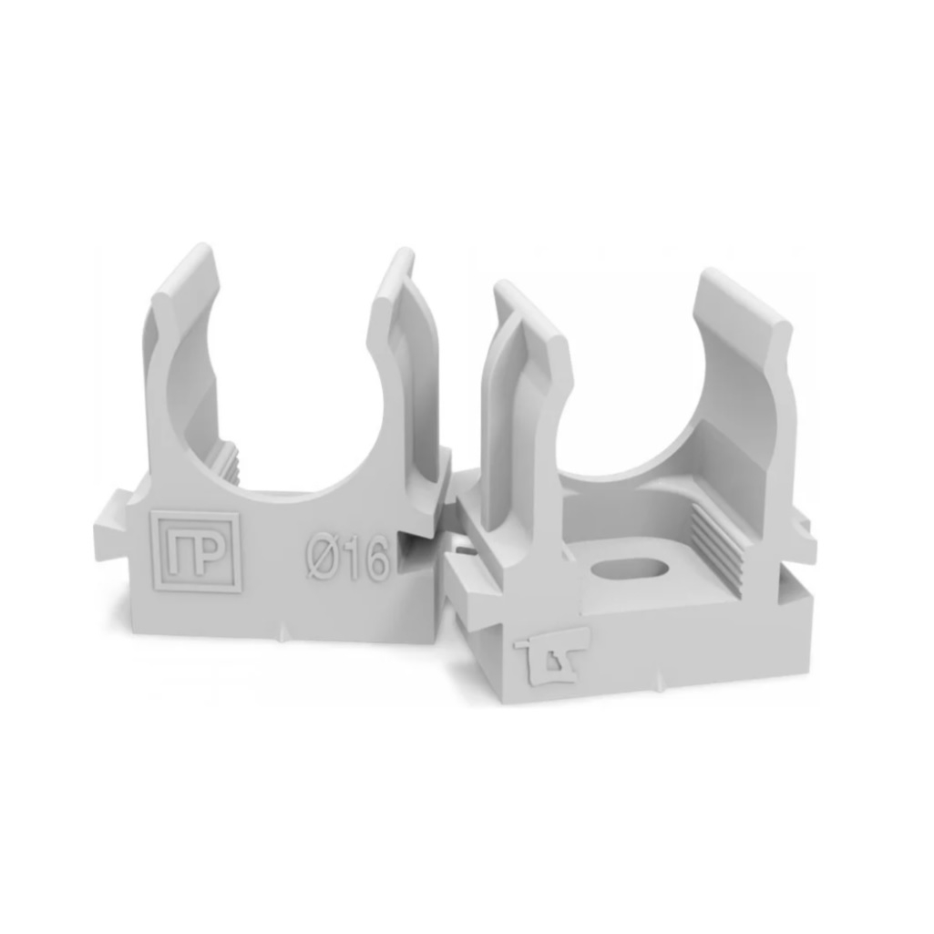 Держатель для труб Промрукав PR13.0119 с защелкой, клипса для монтажного пистолета, диаметр 16 мм