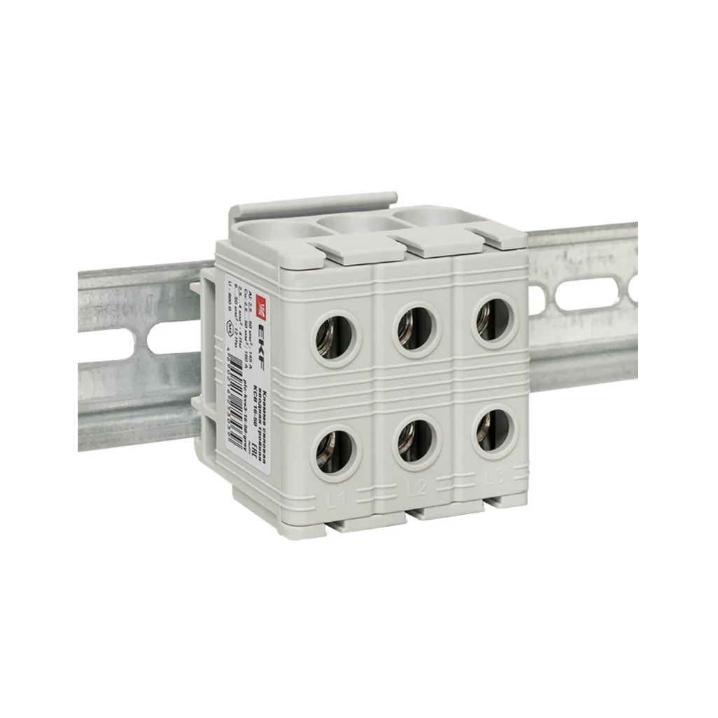 Клемма силовая вводная тройная EKF КСВ PROxima 16-50, plc-kvs3-16-50-grey, серая