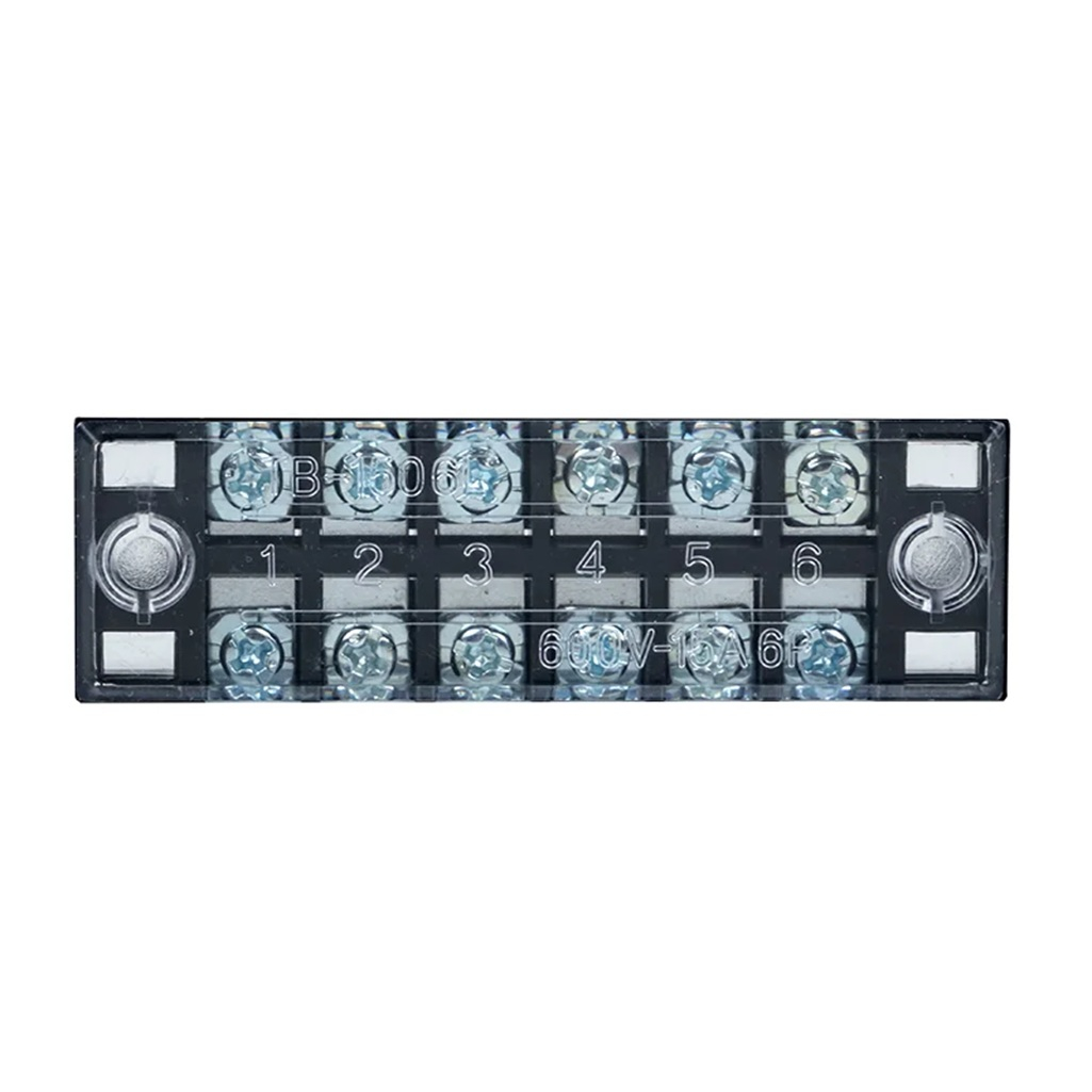 Колодка клеммная EKF TB-1506 до 1.5 кв.мм, 6 пар, 15 А, термопласт, черная