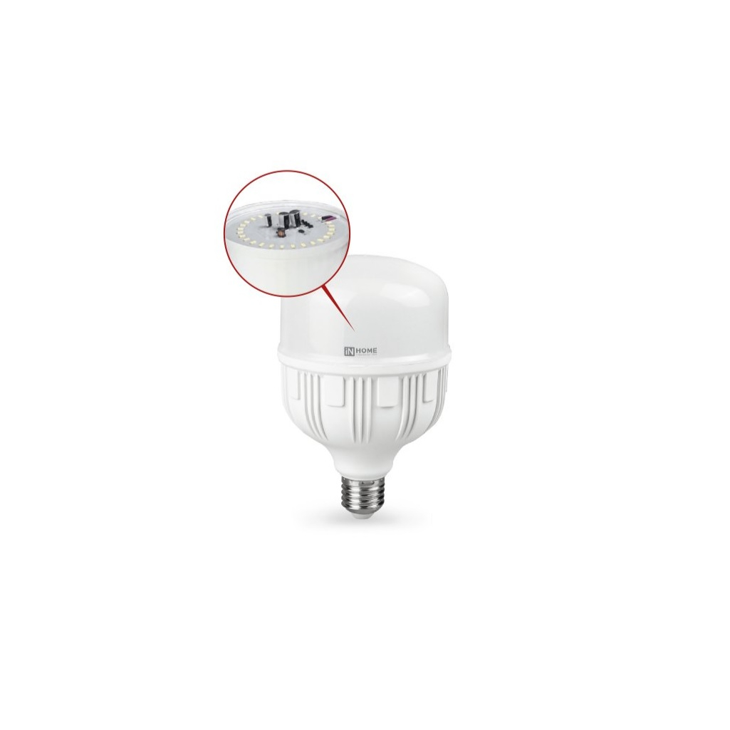 Лампа светодиодная In Home LED-HP-PRO, 4690612031088, 30Вт, 230В, Е27, 6500К, холодный свет