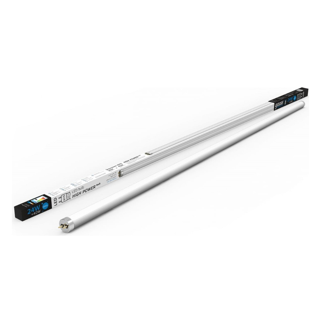 Лампа Gauss Elementary T8 24W 6500K G13 1200мм стекло