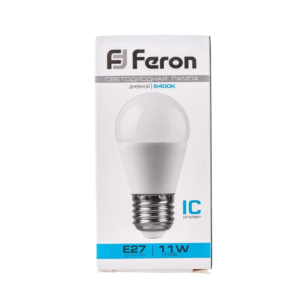 Лампа светодиодная Feron LB-750 Шарик 25951, E27, 11W, 175-265V, 6400K, дневной свет