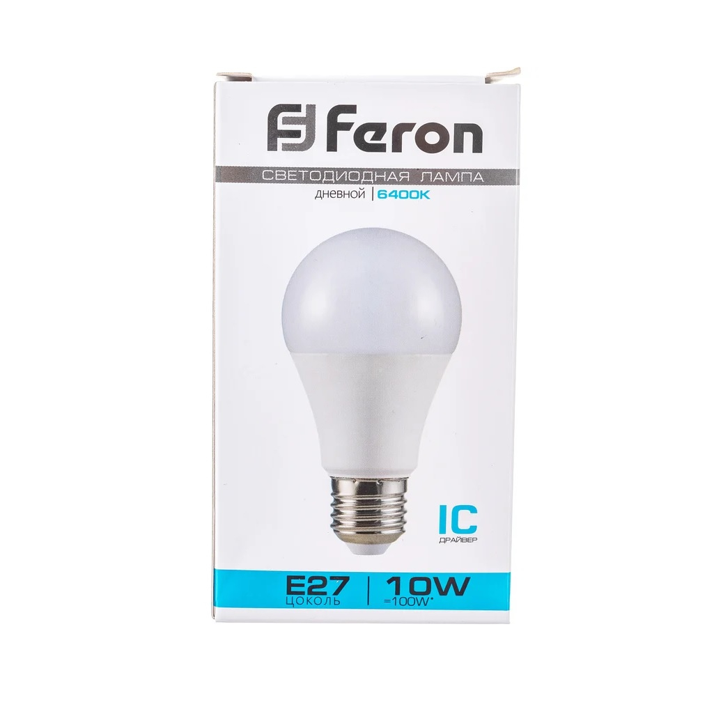 Лампа светодиодная Feron LB-92 Шар 25459, E27, 10W, 175-265V, 6400K, дневной свет
