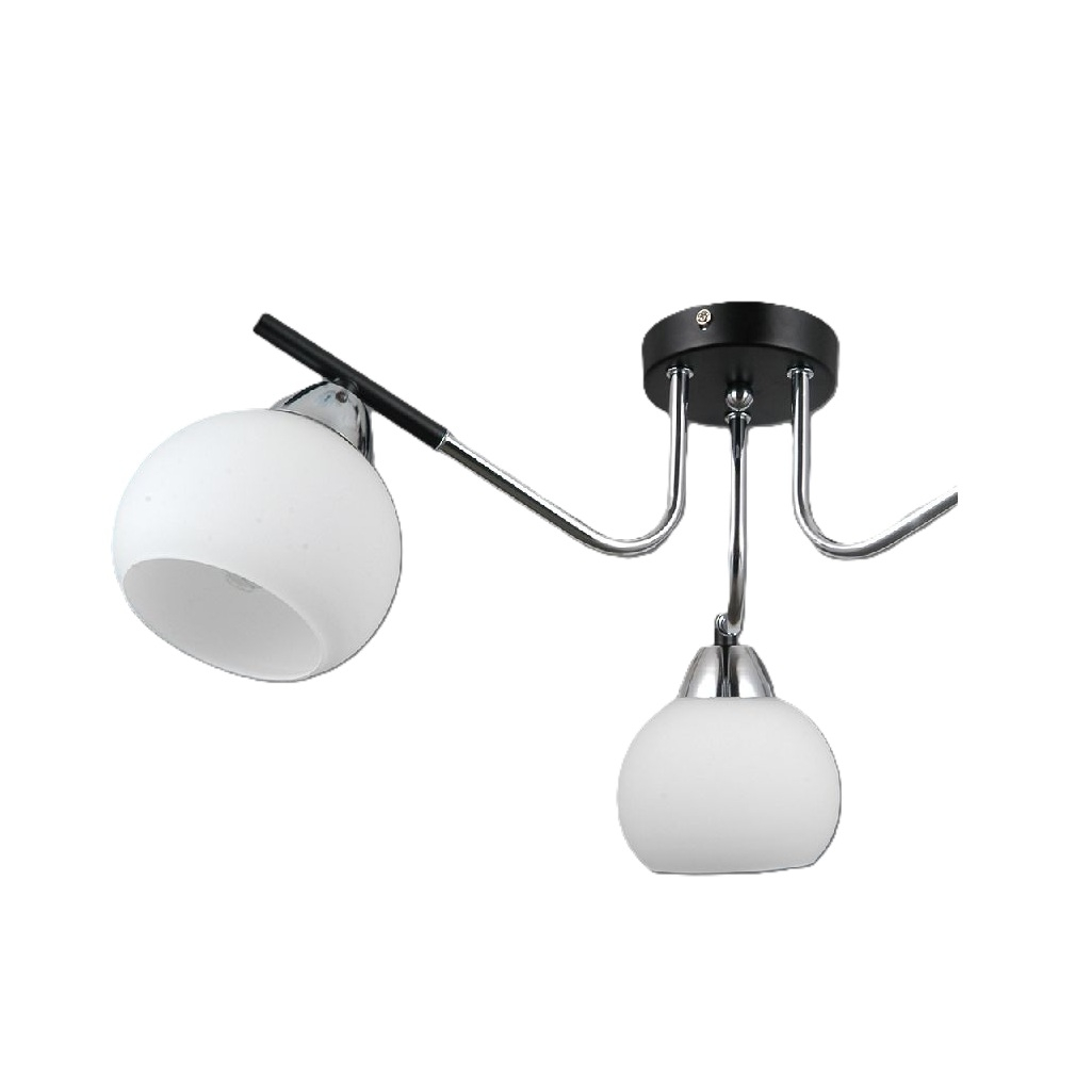 Люстра Illumico IL0713-3CSQ-24 BK CR LIBRA, 3 лампы, Е27, 120 Вт, стекло, до 18 кв.м